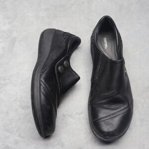 Aetrex Women 10 Loafers Black Karina Slip On Leather Comfort Orthopedic Shoes